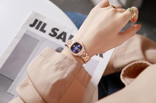 Image of London Fog Ave Maria Collection Analog Watch for Women with Square Dial, Crystal Studded Bezel Roman Numeral Markers and Stainless Steel Strap - LFW20004