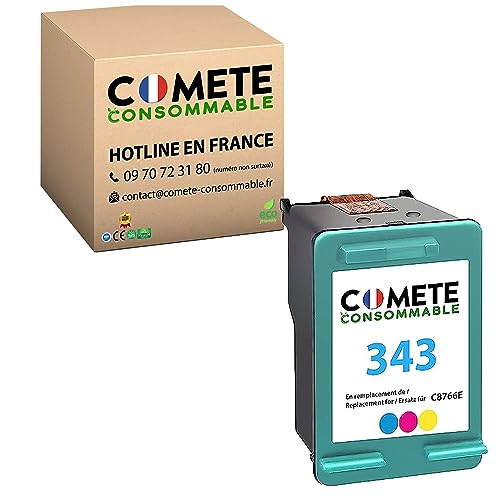 Cometa   Cartucho de tinta compatible con HP 343 para impresoras HP DESKJET 5440 OFFICEJET 6310 photosmart 2570 (color)
