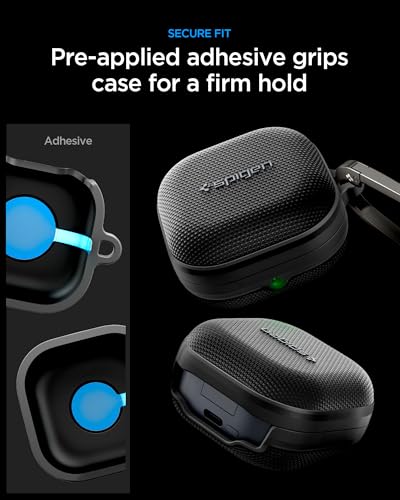 Image of Spigen Samsung Galaxy Buds 4 / Buds 4 Pro Case [Carabiner Included] [Shock-Proof] [Light Compact] Classic Fit Cover (PC+PA) - Black