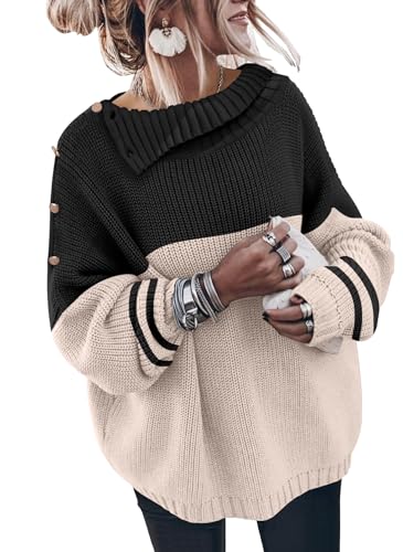 Image of Sweater for Women Winter Turtleneck Long Sleeve Pullover Tops Casual Oversized Knitted Sweaters