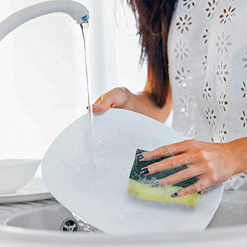 Elitra Heavy Duty Scrubber Sponge, With Smell Resistant Hydrophilic Foam Technology, Odorless - Green - 6 Pack #TOP2