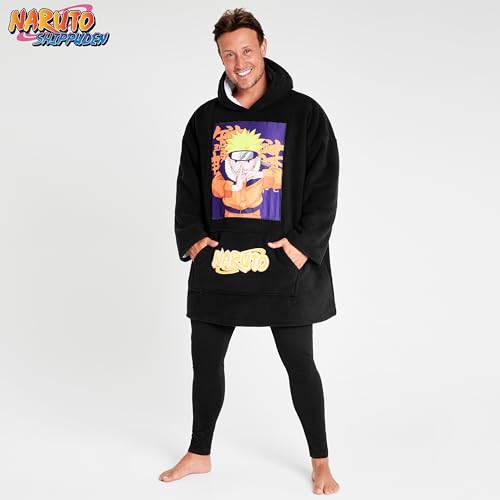 Naruto Blanket Hoodie for Men and Teenagers - Cosy Oversized Fleece Hoodie One Size Sherpa Lined - Anime Gifts for Men2