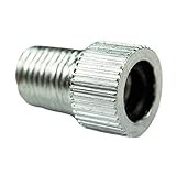 Charmate 1x Fahrrad Color Alu Ventiladapter Silber - DV SV Dunlop/Französisches Ventil auf KFZ Autoventil AV - mit Dichtring
