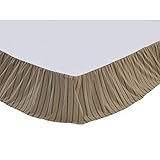 VHC Brands Farmhouse Sawyer Mill Tan Bed Skirt, Queen 60x80x16, Dark Creme White