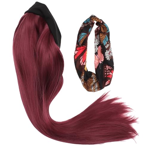 Postiche lisse marron Cabilock en synthétique confortable pour femmes et filles