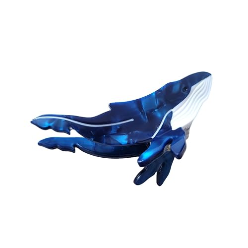 Pinza para el pelo de ballena pequeña, pinzas de acetato de celulosa, pinzas de garra grandes para mujer, accesorios para el cabello, azul