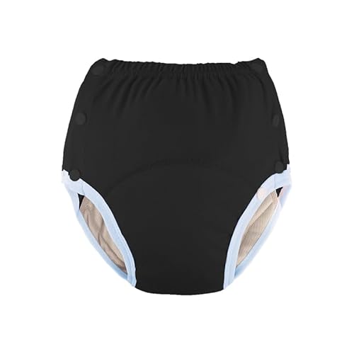 布おむつ 大人用 1枚 洗濯可 尿漏れ防止 高齢者 介護 失禁パンツ おむつカバー 快適 コットン 蒸れにくい 繰り返し使える 男女兼用 妊婦 術後ケア ボタン留め (ブラック, 2XL)