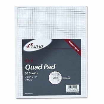 Office Product Quadrille Pads 4 Squares/Inch Book