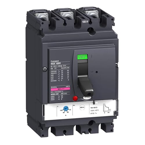 MCCB NSX100H TMD 80A disjoncteur triphasé boîtier moulé LV429671