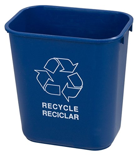 Carlisle FoodService Products 342913REC14 Plastic Recycle Deskside Wastebasket, 13 Quart, Blue
