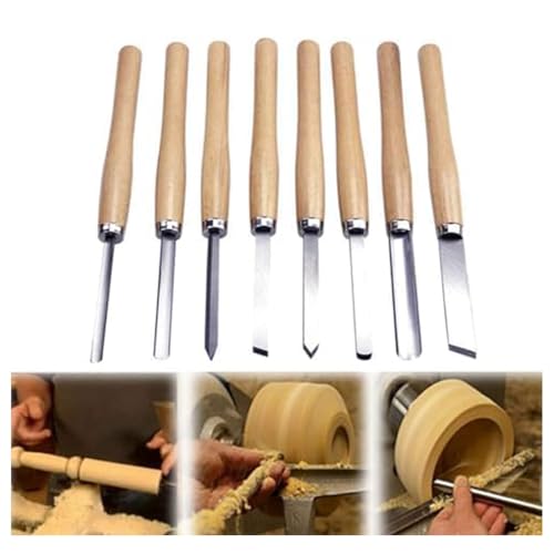 OJTOJT Drechselmesser Set 8 Stück holz drehmeißel set Anti-Rost Drechselbeitelsatz für Profis oder Bastler Holzbearbeitung Holzschnitzereien