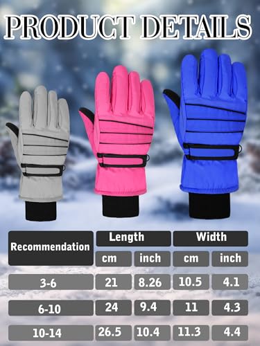Geyoga 4 Pairs Winter Kids Ski Gloves Boys Girls Windproof Waterproof Warm Snow Gloves for Children Toddler Snowboard3