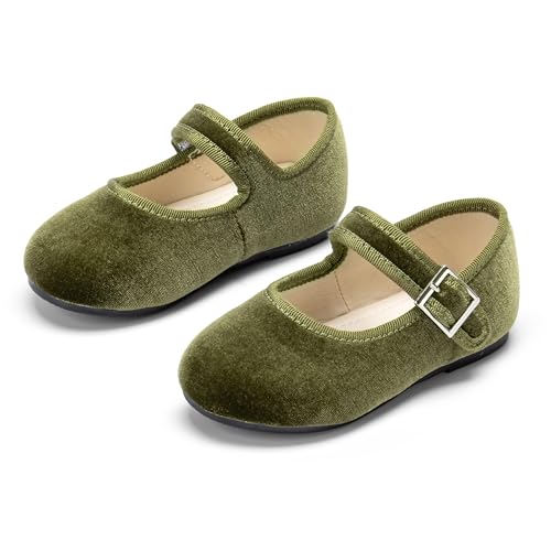 Image of PHIRAMIN Toddler Flower Girl Glitter Dress Shoes Little Girl Ballet Flats Bow Wedding Party