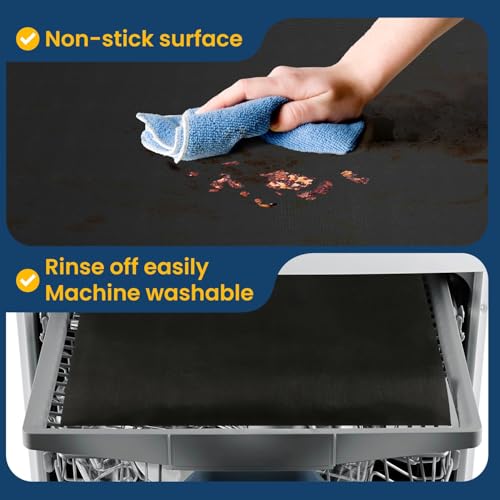 CENXI Oven Mat for Bottom of Oven, 2 Pack Heavy Duty Oven Cover for Electric Stove, Heat Resistant Stovetop Protector Air Fryer Grill Baking Mat, Reusable Gas Toaster Microwave Oven Sheets