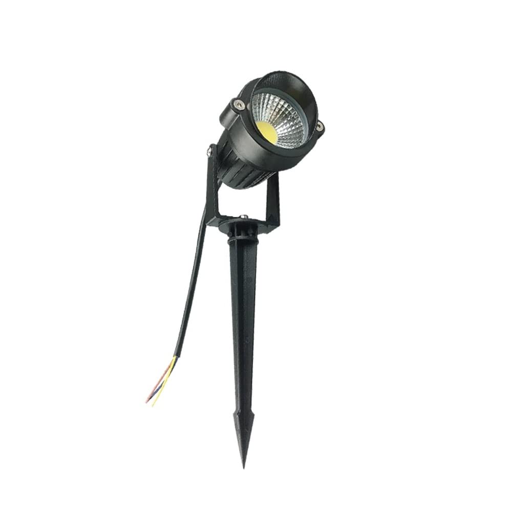Partenopeautensili® Faretto a led cob da esterno segnapassi per giardino orientabile 5w 450 lumen luce con picchetto lampada proiettore spot Impermeabile IP65 By Wisdom (VERDE)