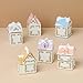 Holiday Village Spice House Set,6 Mini Christmas Village Houses Spice Jars,Gingerbread Houses Decor Kit Holiday Countertop Display Kitfor Kitchen Coffee Bar Cozy Decoration Home