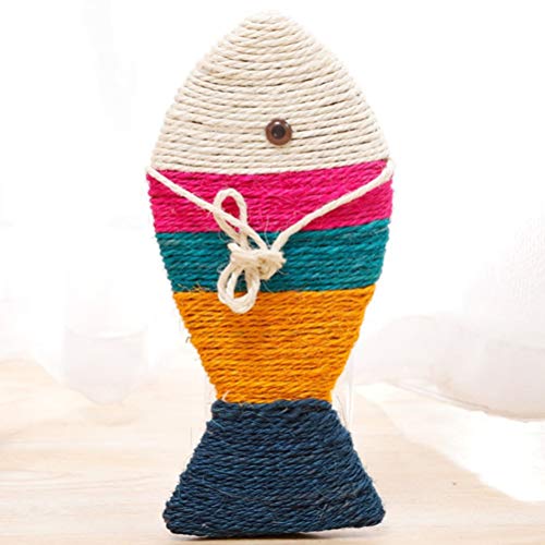 Cor listrado de sisal peixe chato pet dieta gato scratcher