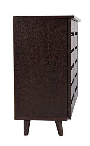 Image of DeckUp SC865512 2-Door Engineered Wood Shoe Rack (Dark Wenge, Matte Finish),