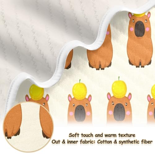 Burbuja Cartoon Capybaras Baby Blanket for Boys Girls, Nursery Soft Warm Swaddling Receiving Baby Blankets, 30x40 in Toddler Blanket2