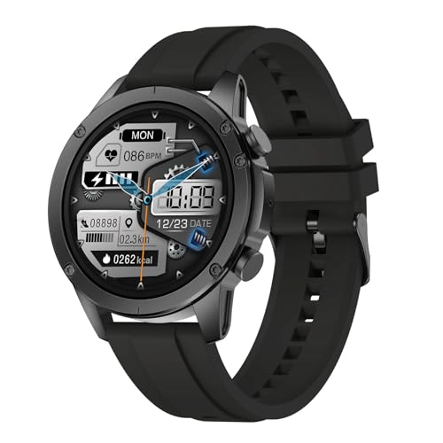 Smartwatch Uomo Militare, 1.43' AMOLED Orologio Smartwatch con Chiamate Bluetooth, 120 Sportive Smart Watch con Contapassi/Sonno/Cardiofrequenzimetro/SpO2, Impermeabil IP68 Smartband per Android iOS