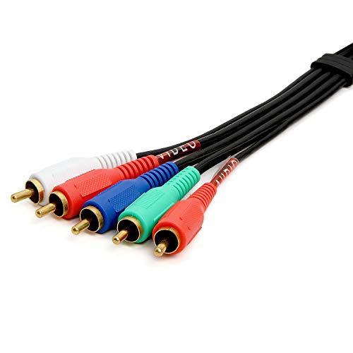 image for Cmple 5-RCA Male to 5RCA Male RGB Component Audio Video Cable for HDTV