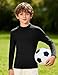 Roadbox Youth Boys Compression Thermal Shirt, Long Sleeve Mock Neck Fleece Base Layer, Kids Undershirt for Baseball Football Black