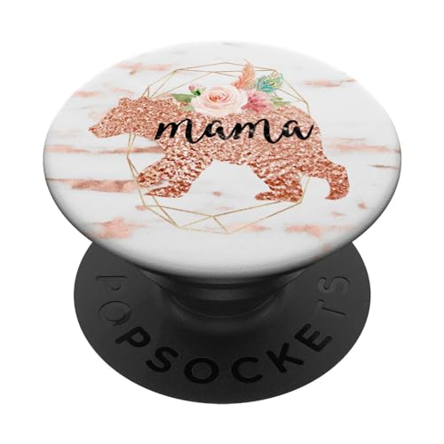 Mama Bear Rose Pink Geometric Watercolor Floral PopSockets PopGrip: Swappable Grip for Phones & Tablets PopSockets Adhesive PopGrip
