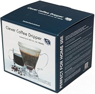 Clever Coffee Dripper and Filters, Large 18 oz, Original Classic Design, Safe BPA Free Plastic, Clever dripper coffee maker, drip coffee maker pour over, coaster and lid, 18 oz (Clear)