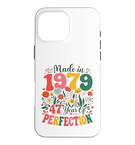 47 Year Old Made in 1979 Retro Floral 47th Birthday Women �X�}�z�P�[�X iPhone 16 Pro Max �p