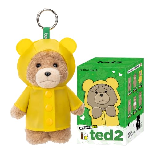 POP MART Ted2 Teddy Bear Action Plush Pendant de Acción Popular Figura Coleccionable y Adorable Juguete Artístico Regalo Creativo 1PC