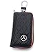 DEFTEN The Mercedes-Benz Premium Leather Car Key Chain Coin Holder Zipper Case Remote Wallet Bag for Benz C200.E200.S500.GLS.GLC is Suitable for All Mercedes-Benz Models (Black)