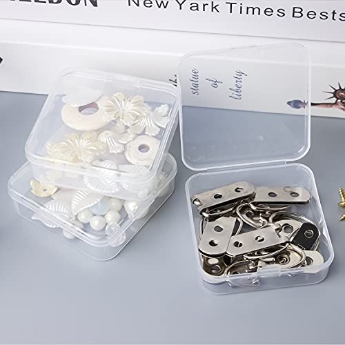 Image of DUOFIRE Containers with Lids 24 Pack Plastic Box Clear Storage Containers Bead Organizer for Crafts, Jewelry, Small Items (2.5x2.5x0.8 Inches)