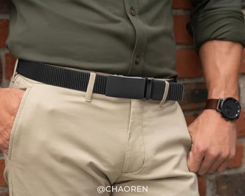 CHAOREN Ratchet Belts for Men - Casual Web Nylon Mens Belt - Adjustable and Durable for Jeans2