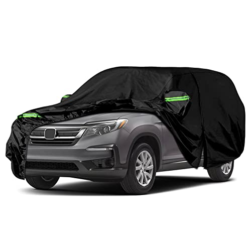 Image of Waterproof Car Cover Replace for 2002-2025 Honda Pilot, 6 Layers All Weather Custom-fit Car Cover with Zipper Door & Windproof Bands for Snow Rain Dust Hail Protection (Pilot)