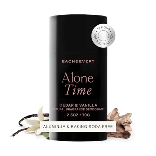 each amp every aluminum free deodorant for men amp women - all natural deodorant for sensitive skin ewg verified - clean baking soda free plant-based fragrance cedar amp vanilla 25oz