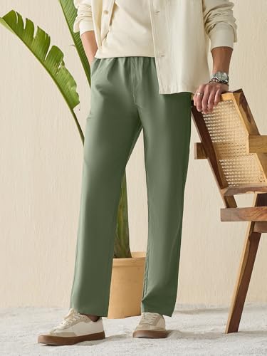 Image of XYXX Zen Cotton Solid Drawstring Pyjamas for Men | Relaxed Fit Lounge Pants with Side Pockets