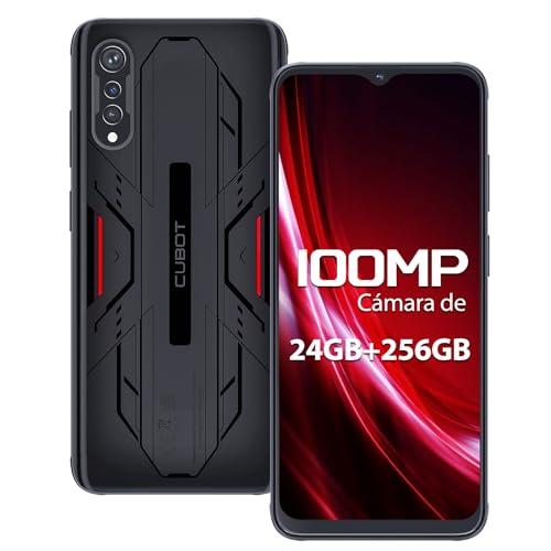 CUBOT X70 Telefono Movil Libres 2023, Android 13 Smartphone, 24GB RAM+256GB ROM/1TB TF, 100 MP Cámaras, MTk G99 Octa-Core moviles, 6,58/'' FHD+, 5200 mAh, NFC/FingerPrint/4G Dual SIM, Negro Espacial