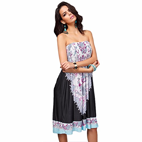 Qiyun 3008S0567 - Vestido para Mujer, Color Negro, Talla XXL