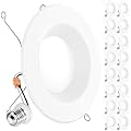 Sunco 16 Pack Retrofit LED Recessed Lighting 6 Inch, Downlight Can Lights for Ceiling, Baffle Trim, 965 LM, 13W (120W Equivalent), 6000K Daylight Deluxe, Dimmable, Damp Rated UL