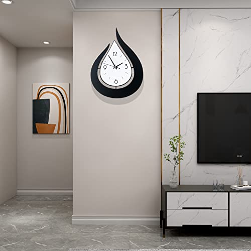 SHUNZY Decorative Wall Clocks for Living Room Decor, Modern Big Wall Clocks Battery Operated for Bedroom Office Kitchen Home, 17 Inch Wood and Iron Large Silent Wall Clock Non Ticking