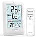 Messe mit günstig Kaufen-Newentor MAX MIN Thermometer innen außen 24/48 Std./alle Zeiten - Hygrometer Luftfeuchtigkeitsmesser mit Luftkomfort - Wetterstation Funk mit Außensensor - Raumthermometer innen mit Beleuchtung, Weiß
