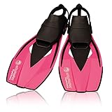 AQUAZON Flossen Experience, verstellbare Flossen, Schnorchelflossen, Taucherflossen, Schwimmflossen für Kinder und Erwachsene zum Schnorcheln, Schwimmen, Farbe:pink, Größe :30-35
