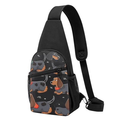 Mochila Sling Crossbody Negro para Senderismo miniatura 6