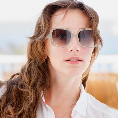 Outray Oversized Square Frame Sunglasses Womens Retro Shades Trendy UV400 Protection4