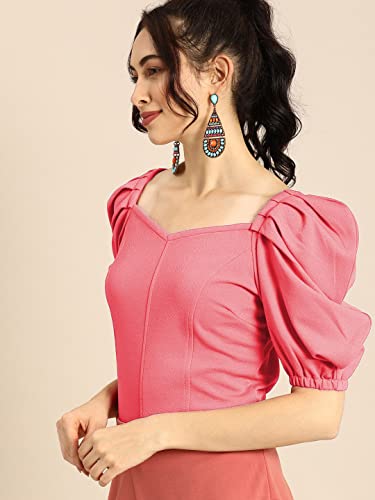 Image of Women's & Girl's Solid Short Sleeve Crop Top (LY-TopD6 Variation)