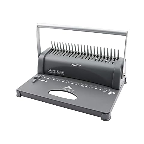 Genie CB 850 Spiralbindegerät (bis 350 Blatt; DIN A4; Inkl. 75-teiligem Starterset) silber/schwarz Cover