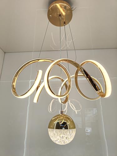 Image of swanart Fiberglass Vortex Contemporary Chic Profile Pendant Light - LED Hanging Fixture Ideal for Residential and Professional Spaces