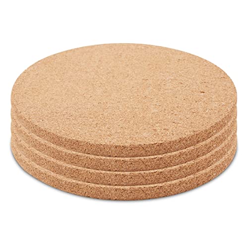 image for Juvale Set of 4 Round Cork Trivets for Hot Dishes, Plates, and Kitchen