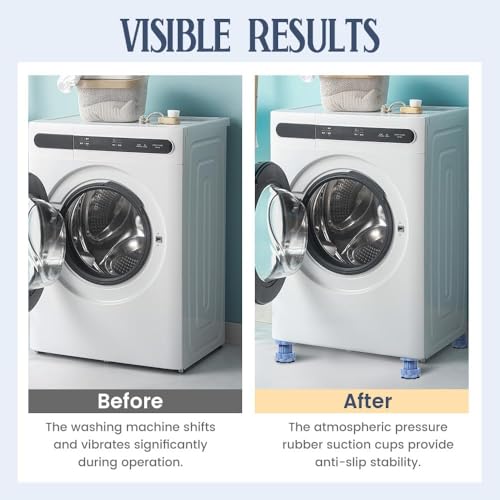 4 Stück Waschmaschine Füße, Universal Anti Vibrations Waschmaschinen Unterlage, Schwingungsdämpfer für Waschmaschine, Trockner, Kühlschrank, Möbel