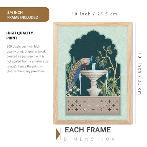 Image of ARTIFLY - Pichwai paintinng framed wall Painting for Living Room Bedroom Office Room Decor - Frame for Home Decor and Wall Decor (Design 2, 10x13 inch,)